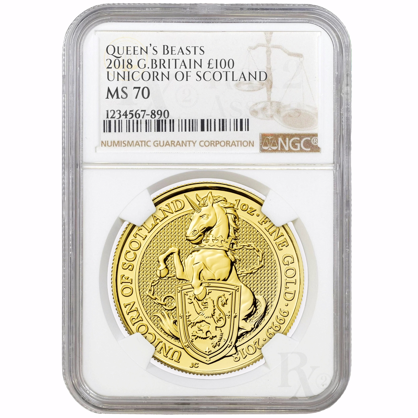 Queens Beasts Unicorn of Scotland 2018 1oz - Image 2